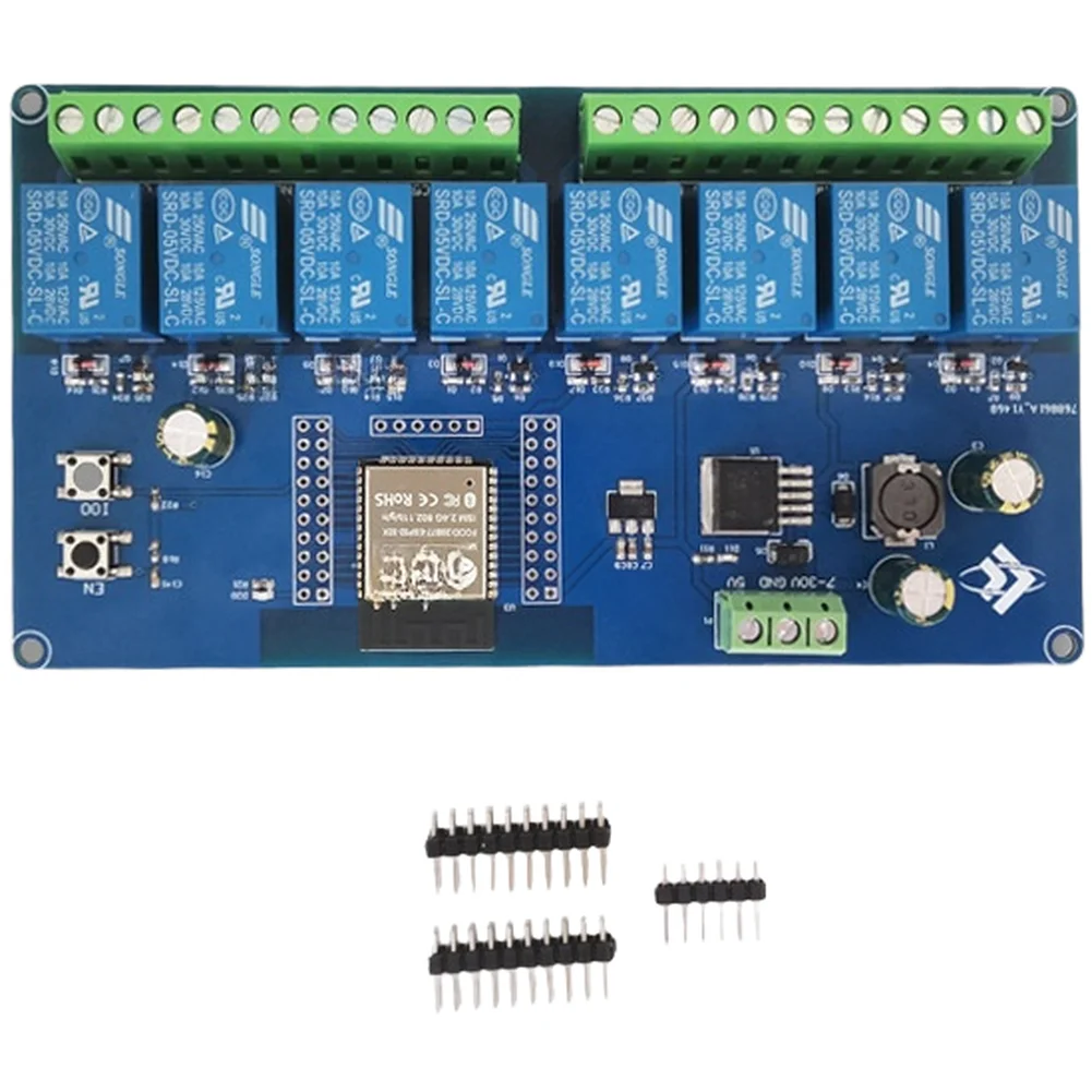 WiFi BT BLE Relay 8 Channel Relay IoT Projects Onboard Programmable LED Relay Indicator LEDs IO0 Programmable Button