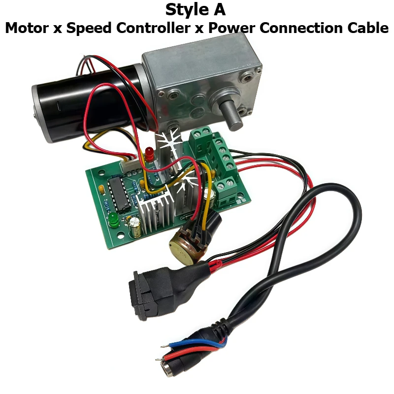 5840-31ZY Miniature DC Speed Reducing Motor with Permanent Magnet Worm Gear, Speed Controller and Adjustable Power Adapter