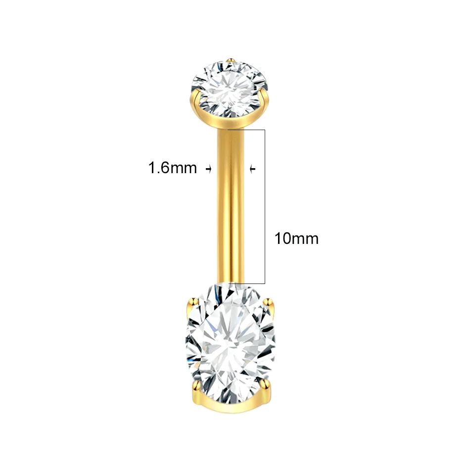 1Pc/5Pcs G23 Titanium Belly Piercing Ring Crystal Navel Ring Women Body Piercing Jewelry Internal Thread Belly Button Ring 14G