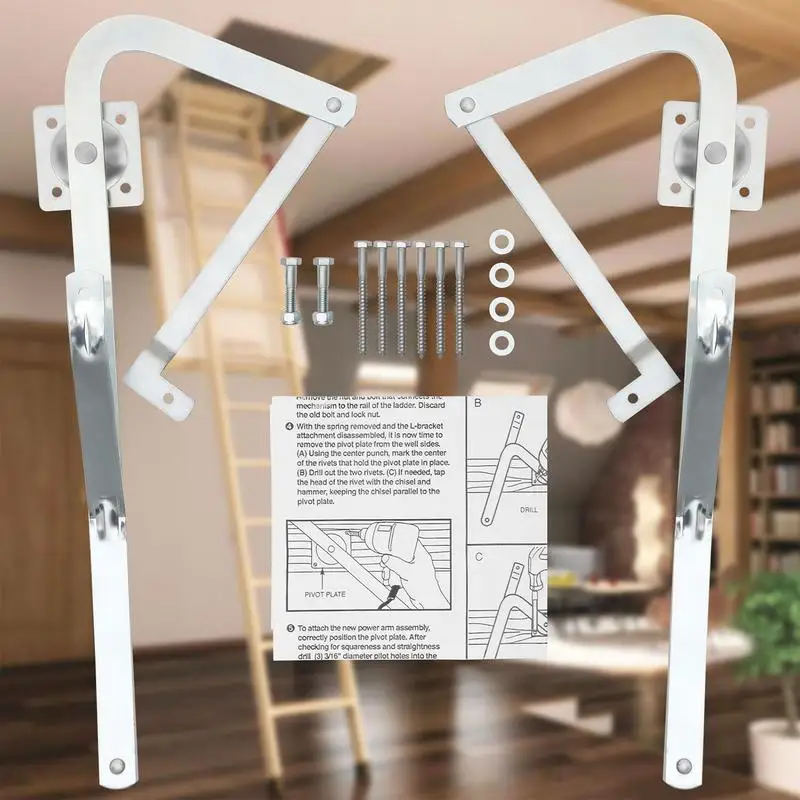 Attic Ladder Hinges Kit Hinge Arm Set Ladder Hinges Spreader Hinge Arms Step Ladder Hinge Replacement Attic Ladder Parts