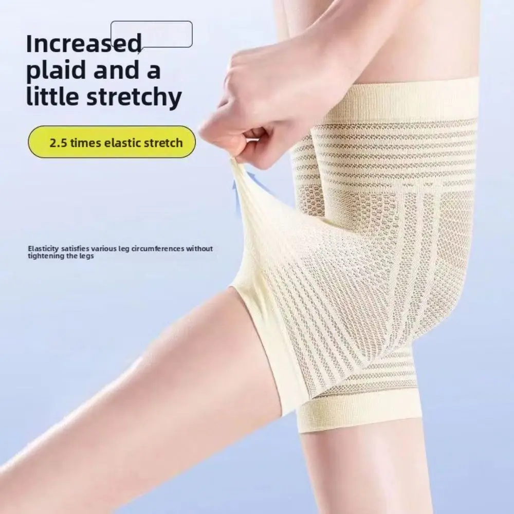 1 Pair Durable Non-slip Thin Knee Pad Elastic Breathable Leg Joint Cover Summer Style Warm Knee Pad Indoor Use