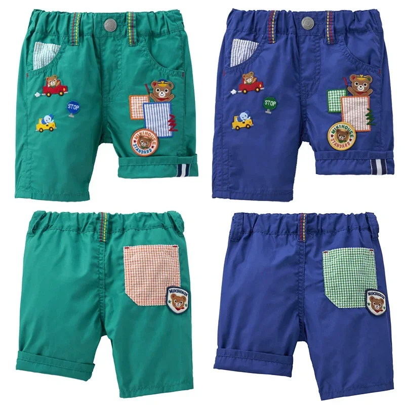 

Summer New Boys Cartoon Bear Car Badge Embroidered Shorts Baby Slacks