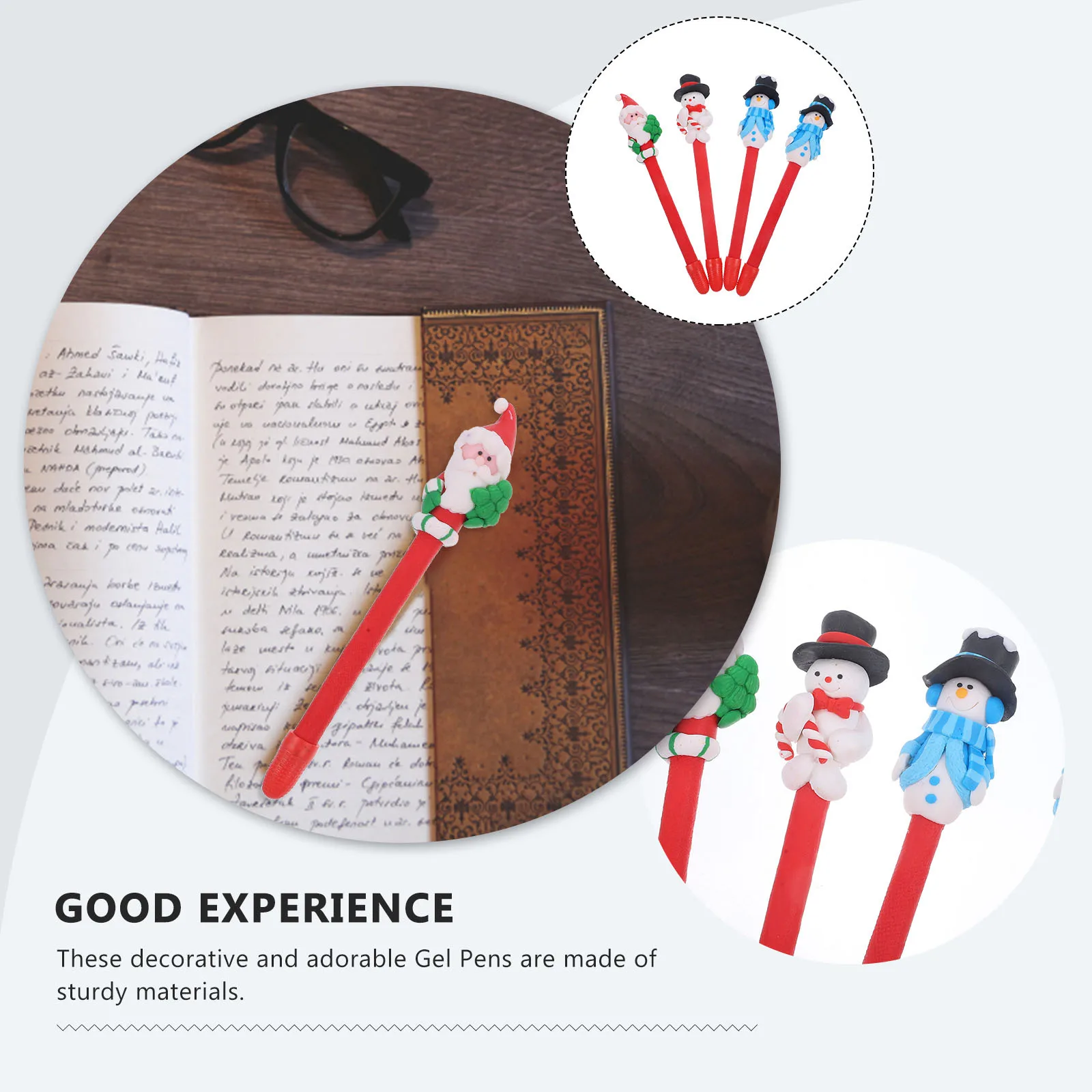 

4Pcs Christmas Gel Pens Adorable Smooth Writing Pens for Office Students School Writing Accessories Gel Pen Cute Pen