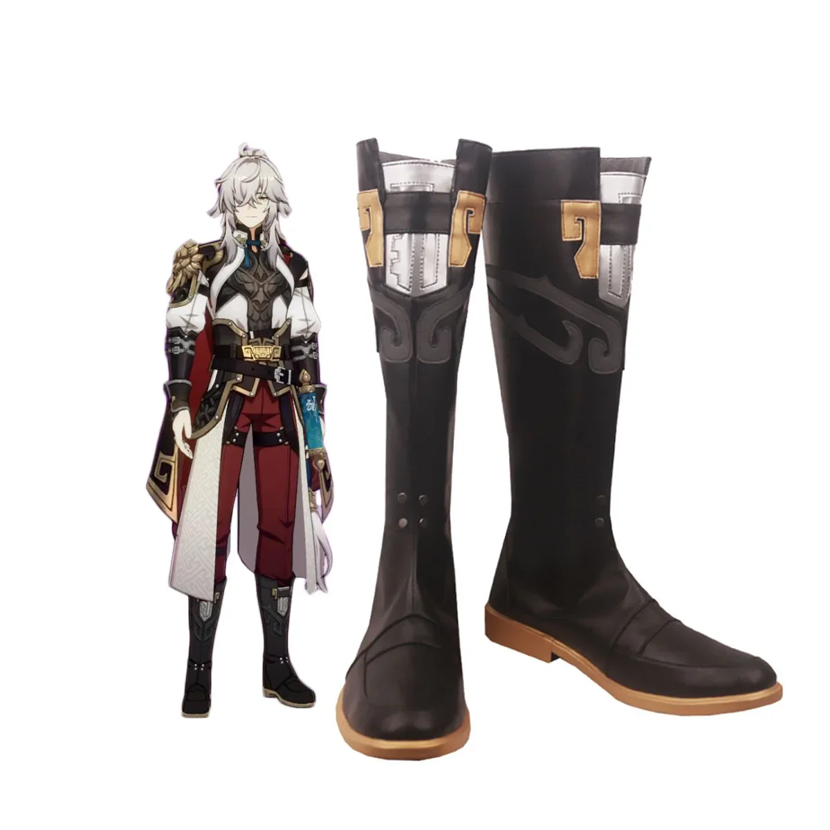 

Honkai: Star Rail Jing Yuan Cosplay Boots Black Shoes Custom Made Any Size for Boys and Girls