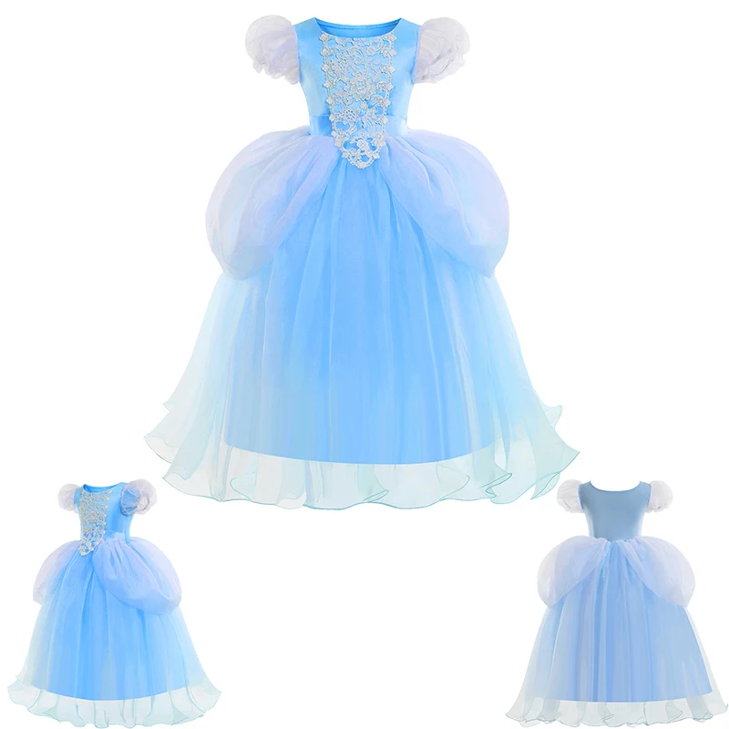 Halloween 2-10 Years Baby Girl Party Elsa Dress Christmas Princess Dress Kids Cosplay Snow White Anna Cinderella Mermaid Costume