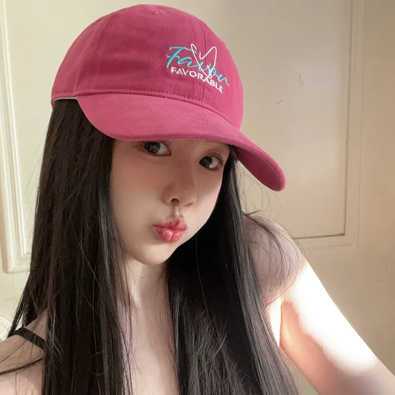 

Women's 2026 New Raspberry Color Baseball Cap Spring Summer Versatile Face Slimming Sun Protection Large Head Circumference D...