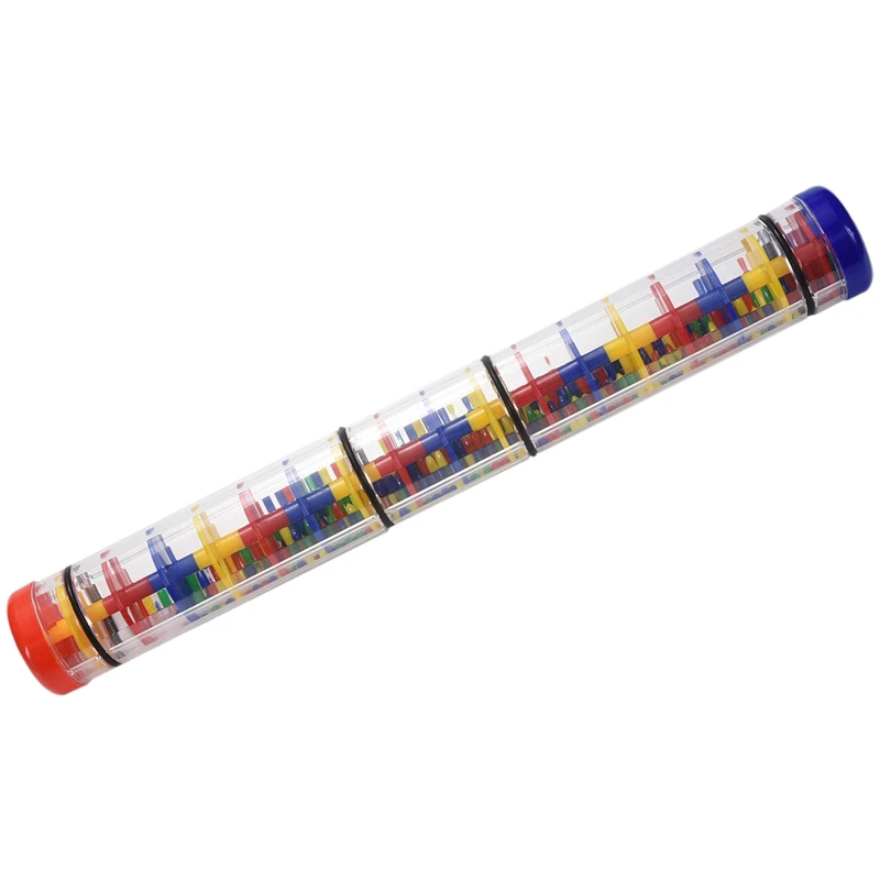 

FBIL-Large Rainstick Rattle Toy 15.75 Inch - Long Color Noise Stick Rainbow Grains Inside