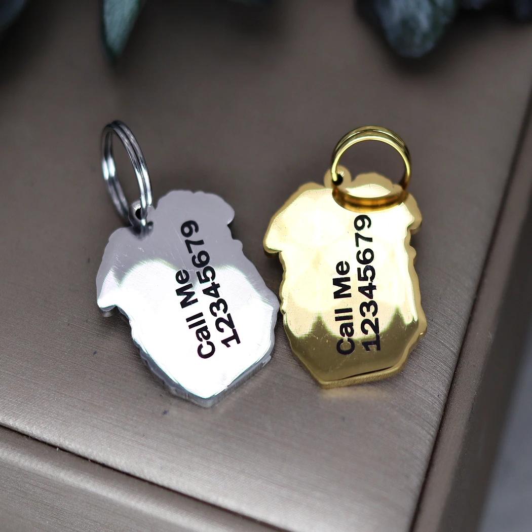 Stainless Steel Australian Shepherd Dog Keychain Pet Charms Fit Kids Gifts Jewelry Animal Pendant Custom Text Number Accessories