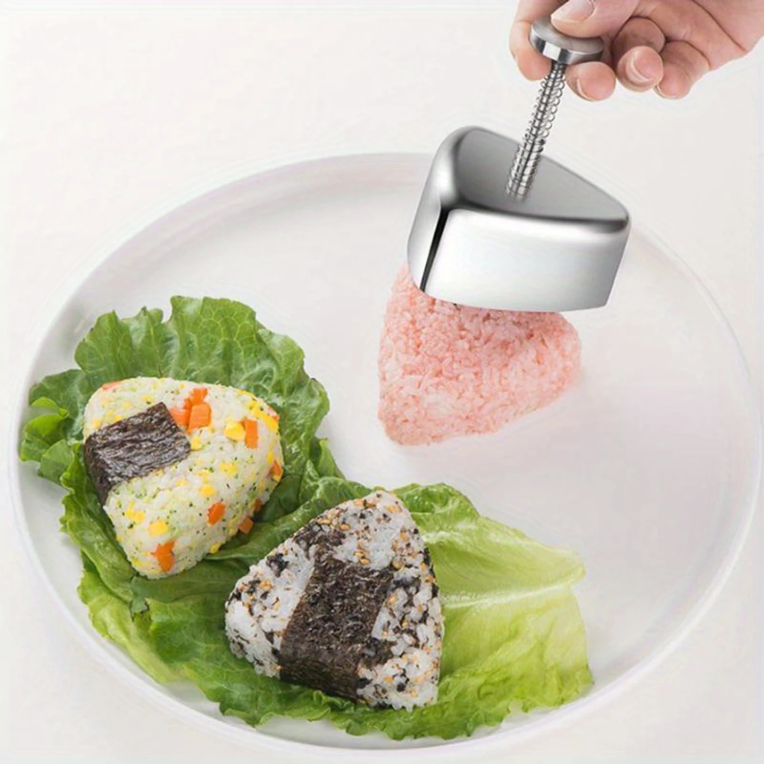 Easy-Demold Stainless Steel Rice Ball Maker - Non-Stick, Dishwasher Safe Sushi & Musubi Press For Kids - Mess-Free Meal Prep!