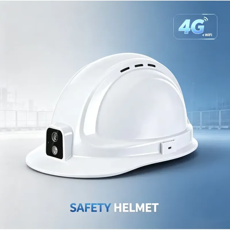 OEM 4G Smart Safety Helmet 1080P GPS Beidou Tracking PTT Two-Way SOS Alarm IP66 Hard Hat for Mining Railway