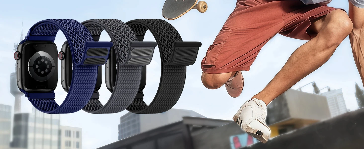 Armband für Apple Watch Bänder 46mm 44mm 45mm 40mm 42mm 49mm Sport Nylon Loop Correa iWatch Series 11 10 9 8 7 SE Ultra 3 Armband – Detail 3