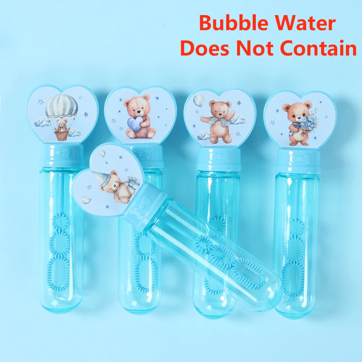 الأزرق الوردي الدب القلب ملصق فقاعة أنبوب زجاجة الصابون حفلة عيد ميلاد الديكور الجنس تكشف الاطفال المفضلة اللعب هدايا استحمام الطفل #3