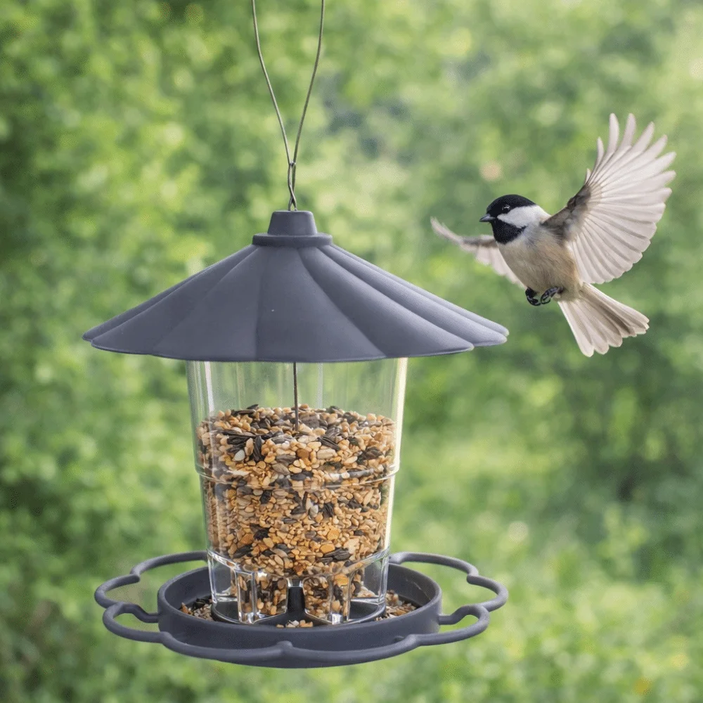 

Folding Hanging Wild Bird Feeder Waterproof Gazebo Style Hummingbird Feeder with Lanyard Large Capacity