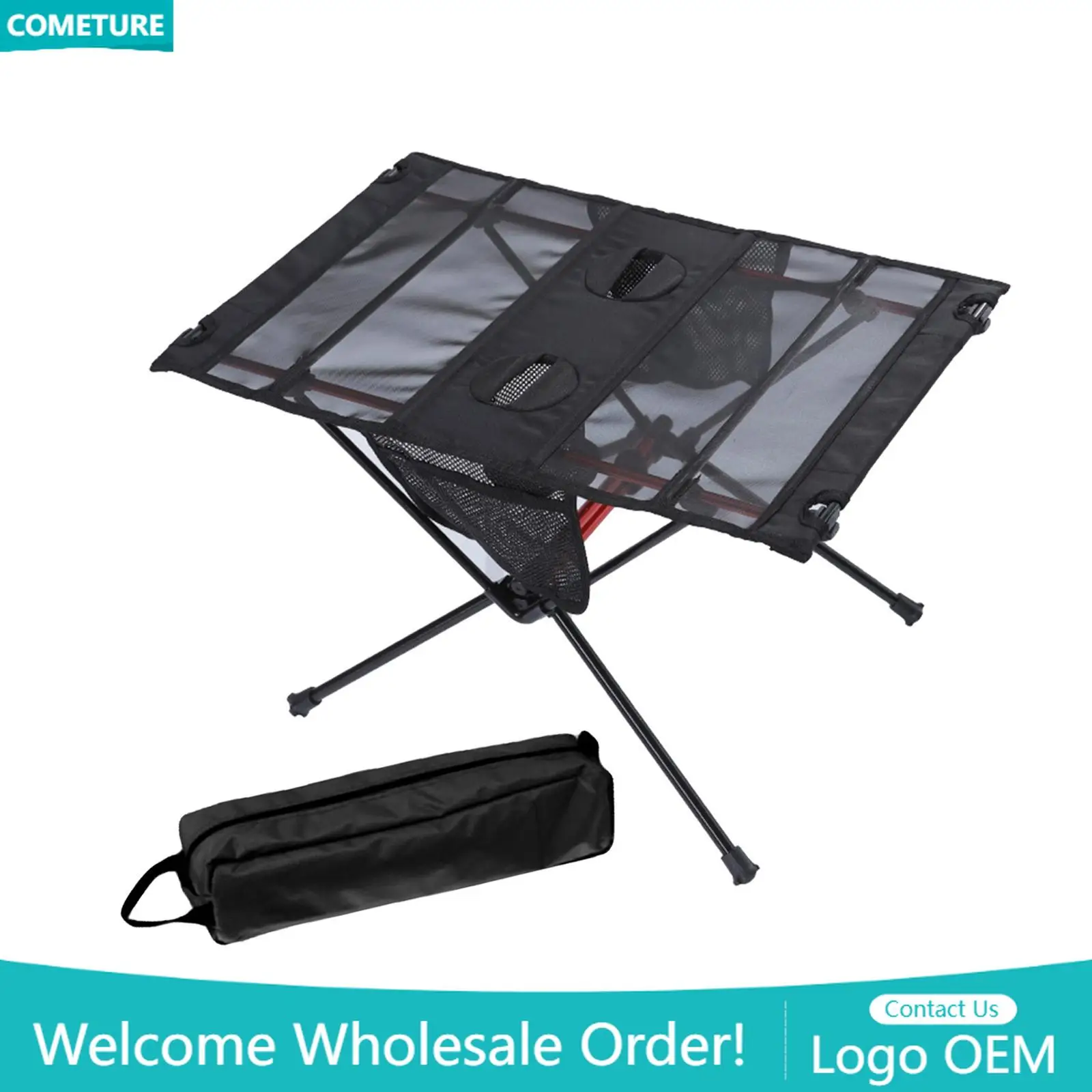 

Camping Picnic Table Aluminum W/ Storage Bag Table Folding for Travel Backpacking