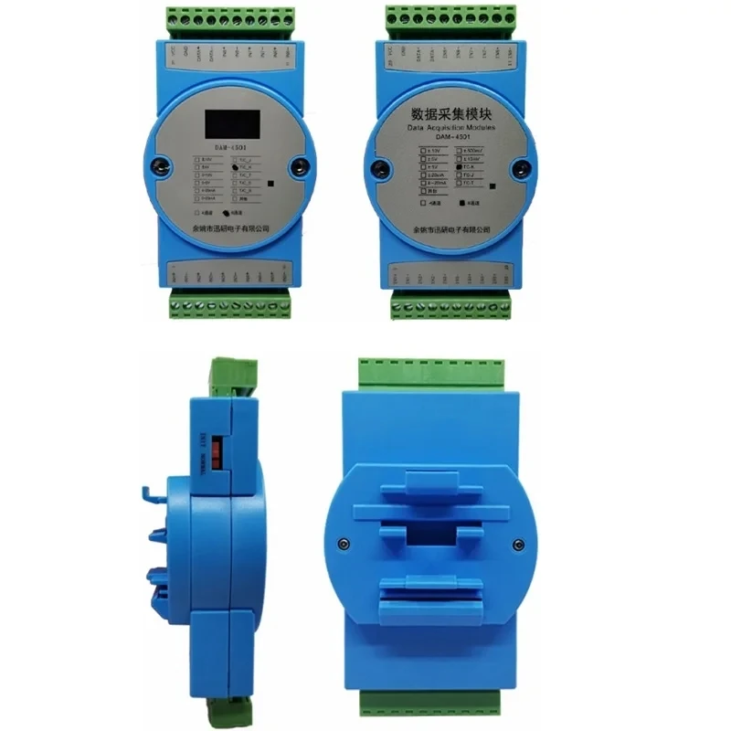4-channel/8-channel K-type thermocouple input temperature acquisition module to RS485 MODBUS isolation transmitter DAM-4501