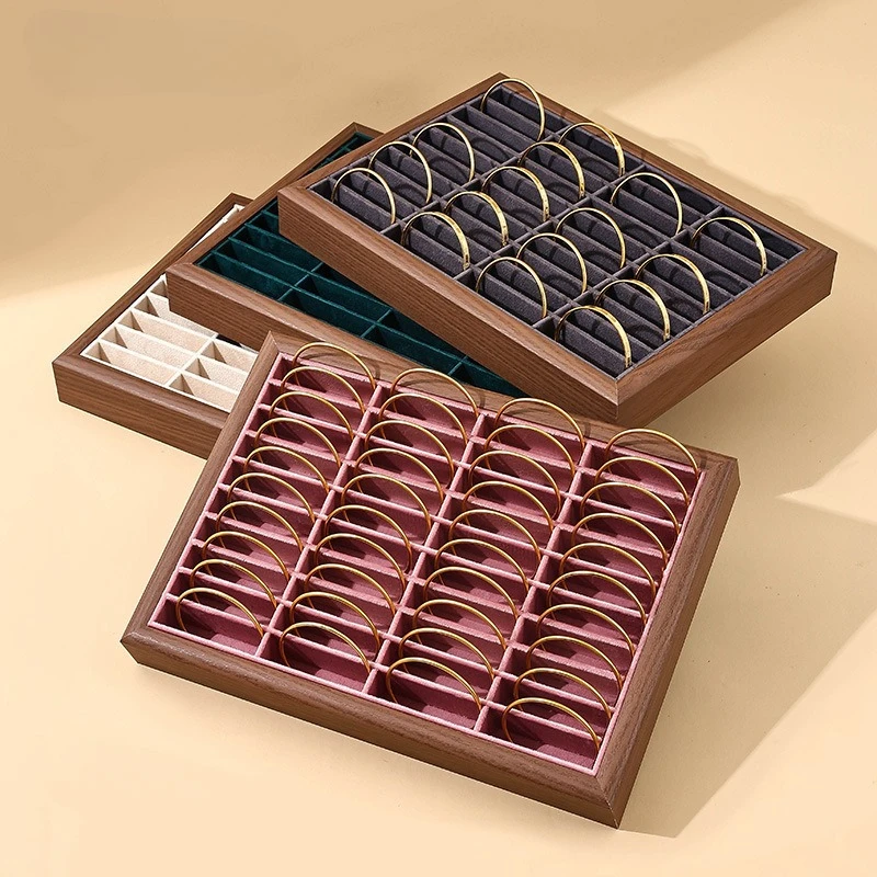 Black walnut 40-digit bracelet watch tray bracelet jewelry tray bracelet live stream stall display props