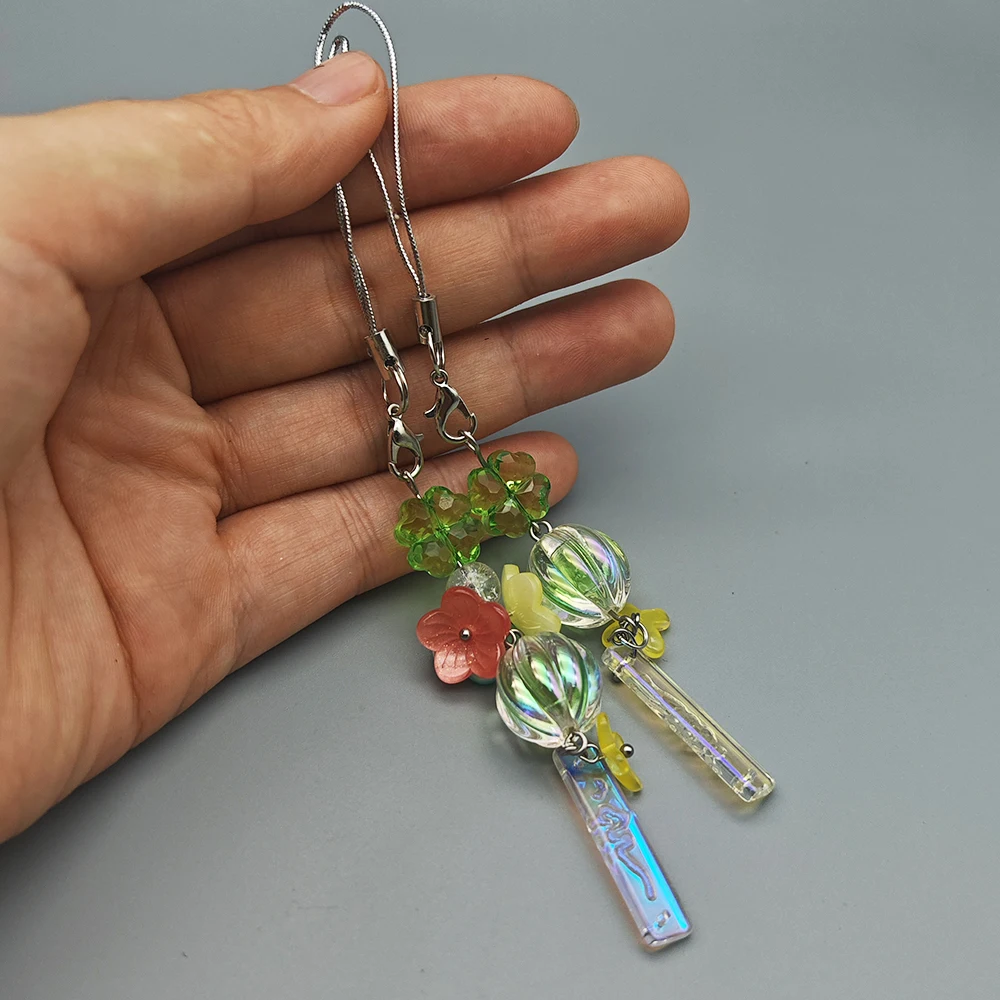 سحر قلادة الهاتف ورقة حظ ، سلسلة مفاتيح كاواي ، زهرة لطيف ، Goo بن الحالات ل iP 16 CCD كاميرا Ins ، Y2K ، جديد