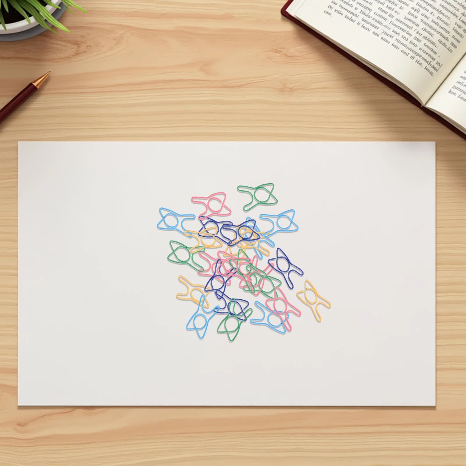 100pcs Colorful Paper Tooth-Shaped Mini Stationery Clips For Planner Scrapbooking School Supplies Assorted