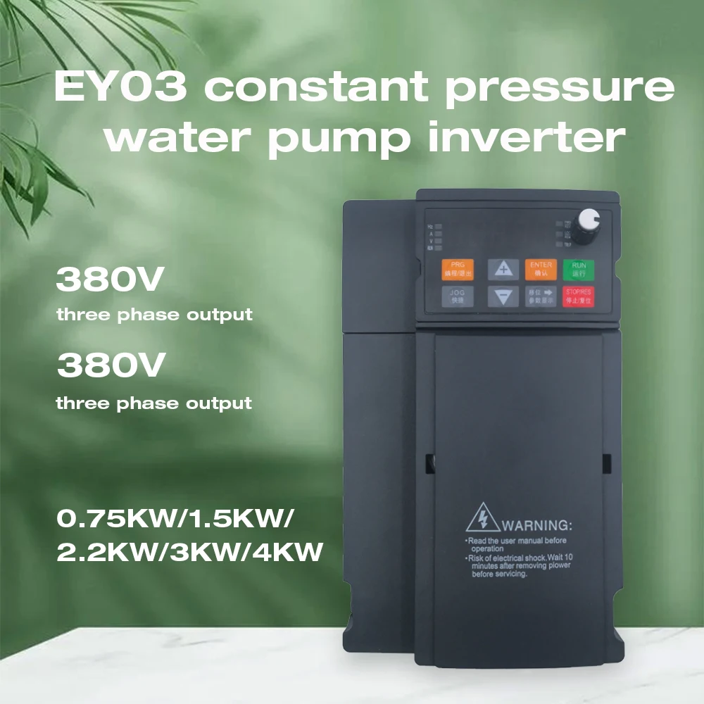 

Water Pump Constant Pressure Water Supply Frequency 380V Input 380 Output 0.75KW/1.5KW/2.2KW/3KW/ Variable Frequency Drive EY03