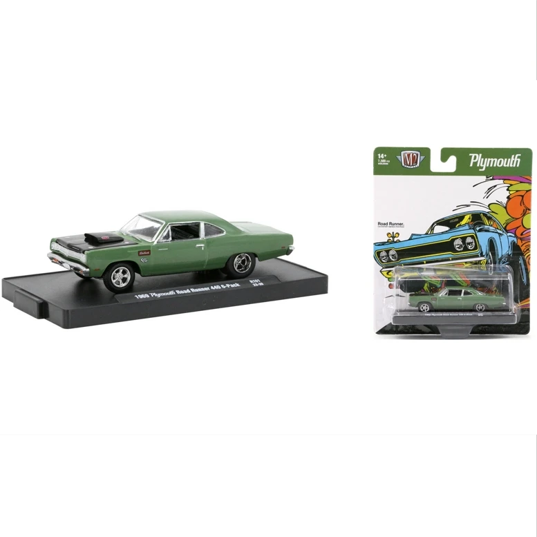 M2 Machines 1:64 1969 Plymouth Road Runner 440 alloy model  kids gifts