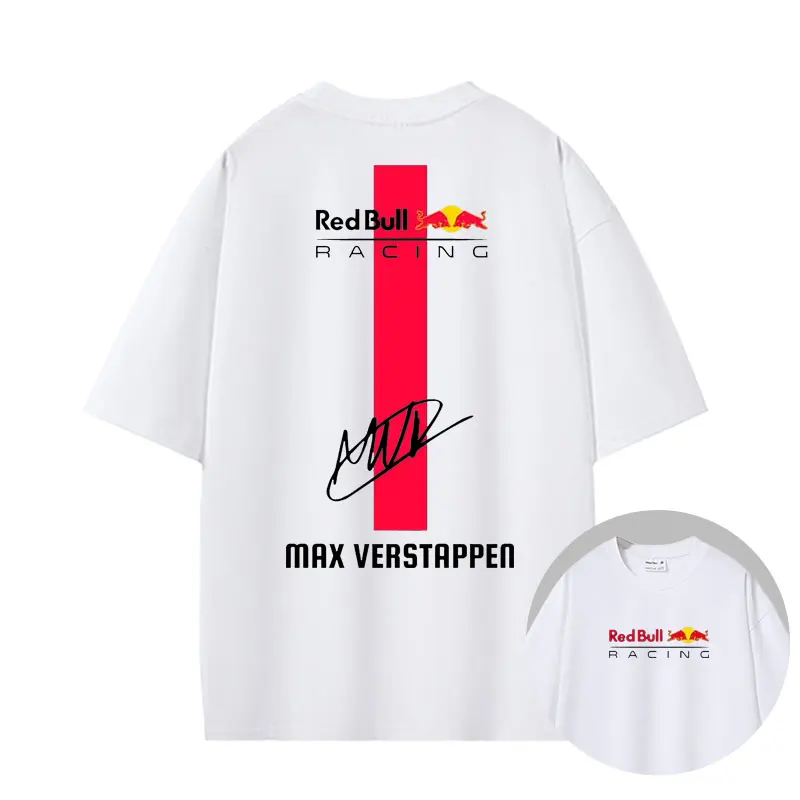 レッドブル-f-オーバーサイズ-シグネチャー-tシャツ-ヘビーウェイト-レーシング×フェルスタッペン-ルーズフィット-コットン-半袖-カジュアル-ラウンドネック-トップス