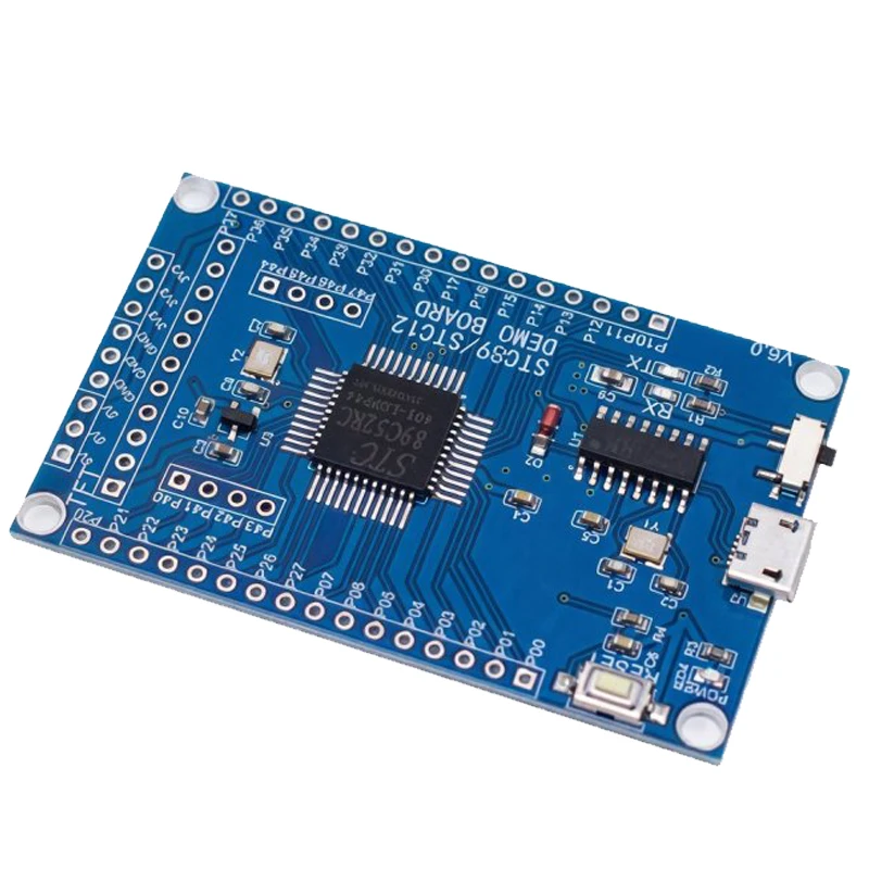 WAVGAT STC89C52RC 51 MCU Core Development Board V6.0 CH340 USB Serial Download Chip Full IO Pin Out Support STC89/STC12