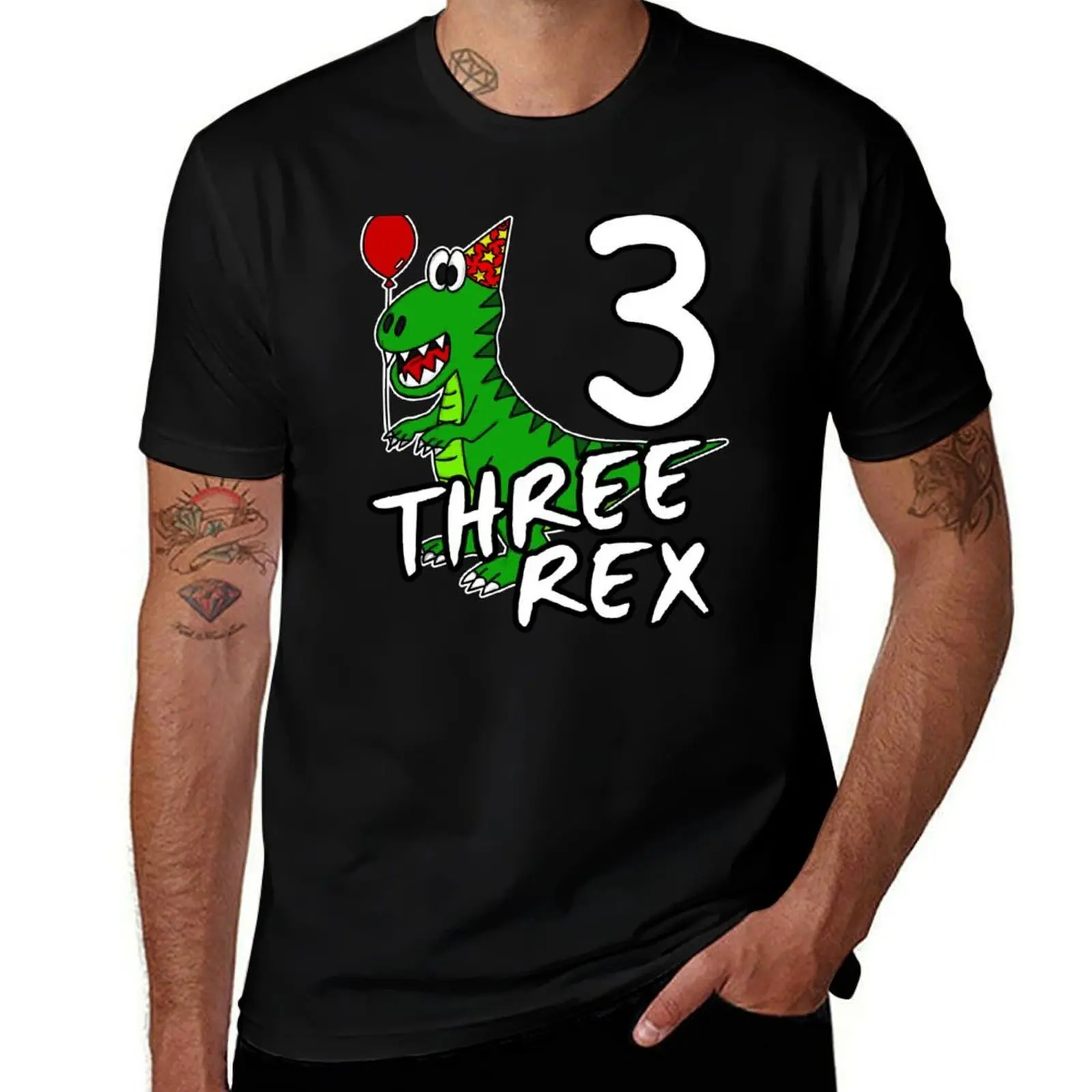 Three Rex 3rd Birthday Dinosaur Tyrannosaurus Rex Funny T-Shirt Cool Dry Performance T-Shirt