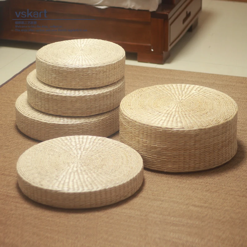 The product can be customized. tea ceremony, straw woven tatami rice cushion, cushion making, worship cushion thickening