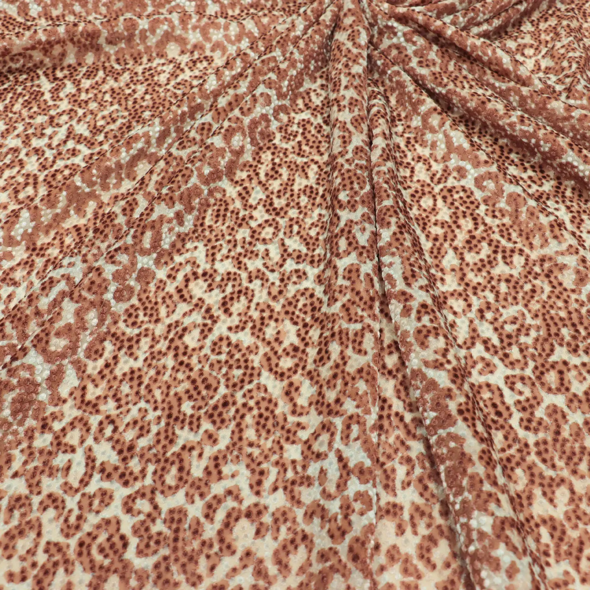 Solid Silk Devore Velvet Designer Fabric with Delicate Burnout for Runway Making and Modern Atelier Collections