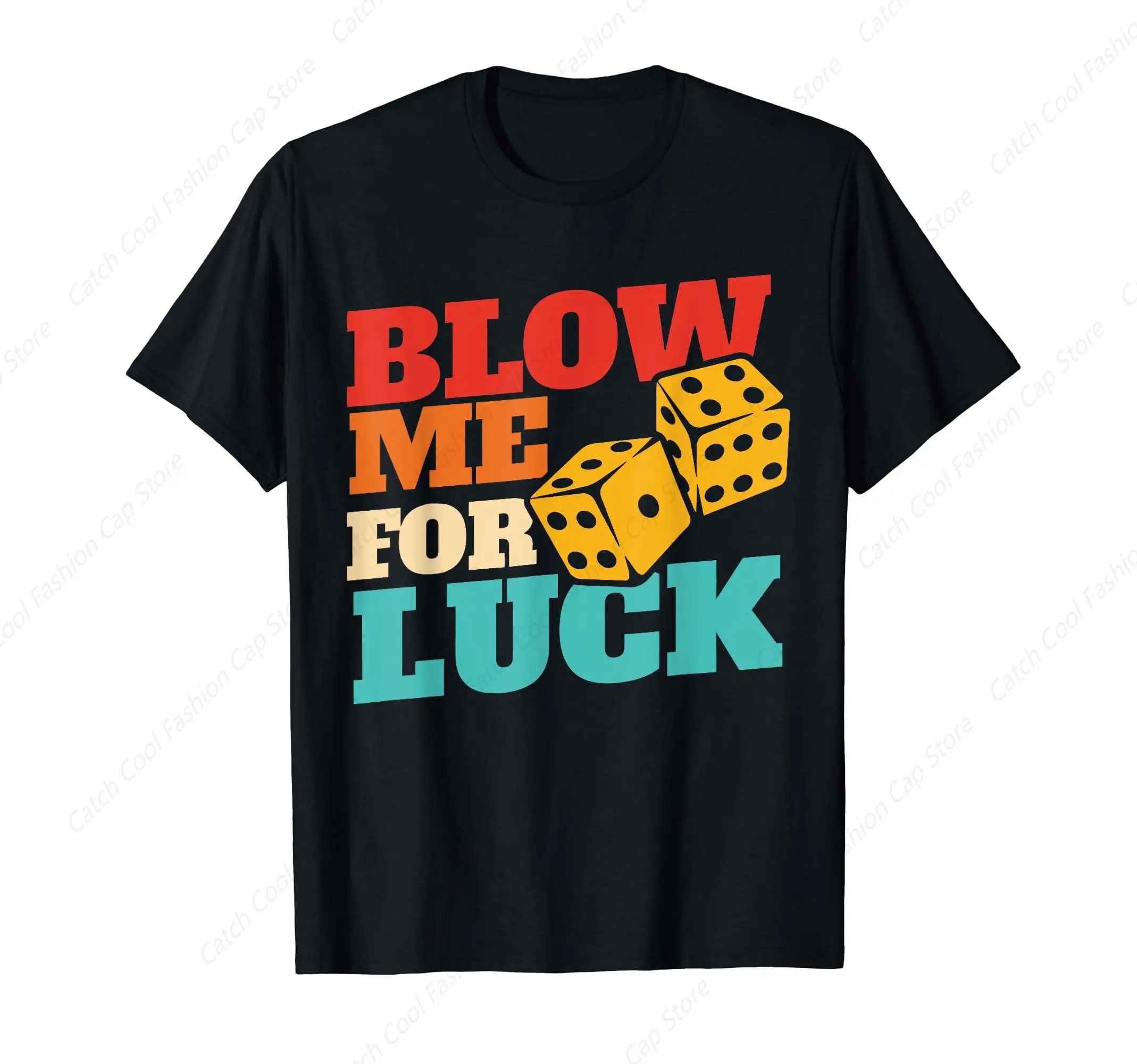 Blow Me For Luck Retro T-Shirt Short Sleeve Cotton Daily Travel Summer Breathable Casual Round Neck Sports Fashion New Trend Top