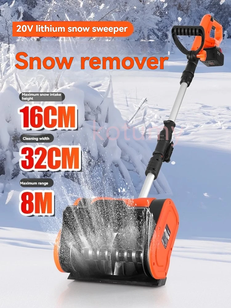 Winter  Electric Snow Sweeper Snow Remover Snowplow Portable Hand Push Snow Clearer Small Cleaning Machine Outdoor Snow Pusher