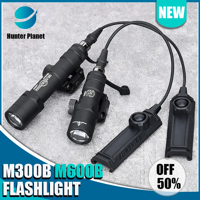 M300B M600B Surefir  Airsoft WADSN Tactical Powerful Flashlight M600 M300 Hunting Weapon Gun LED Scout Light Fit 20mm Picatinny