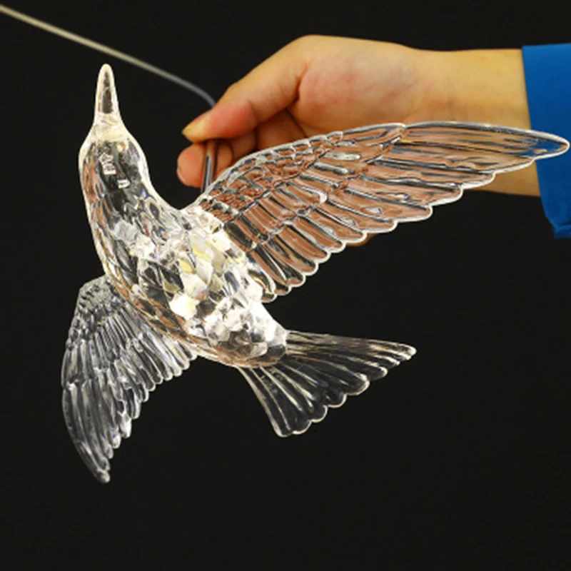 الفاخرة الطيور LED الثريا دوامة الاكريليك مصباح للدرج نجف يُعلق بالسقف تركيبات تصميم طويل لغرفة المعيشة والممر