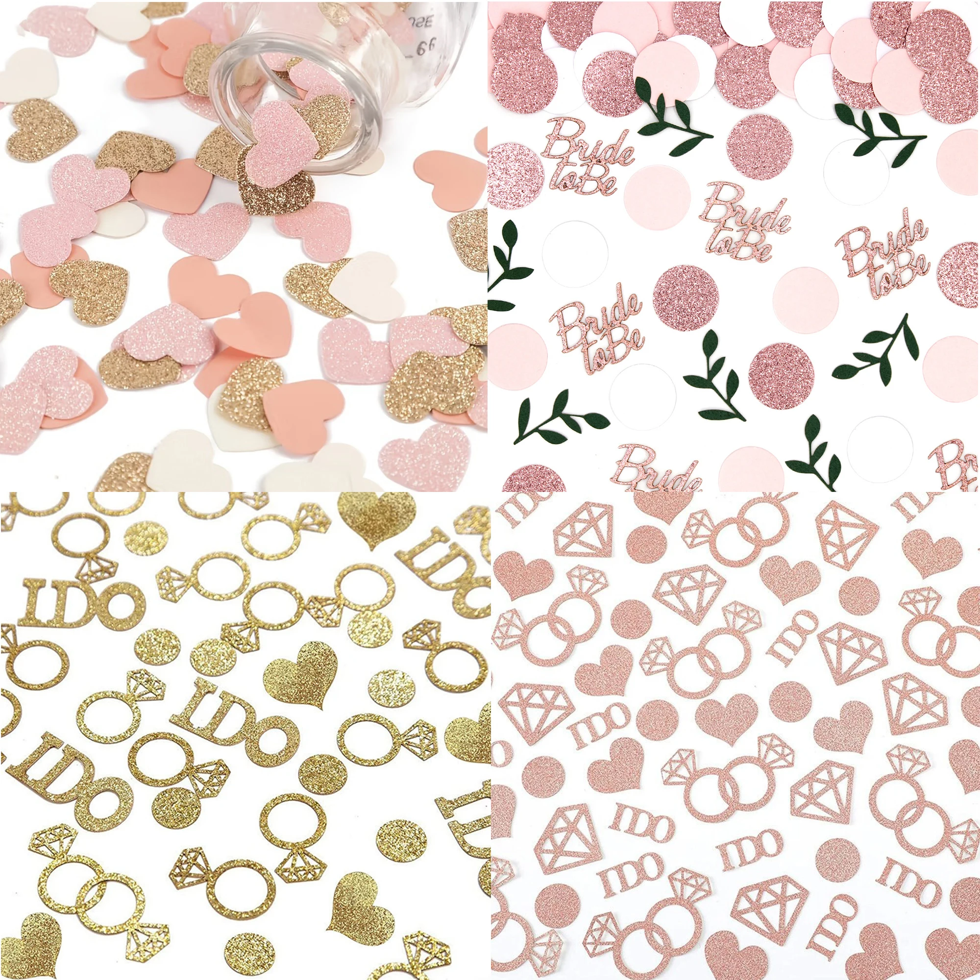 100 Stück Romantische Herzförmige Papierkonfetti für Hochzeit Brautparty Verlobungsfeier Tischdekoration – Detail 2