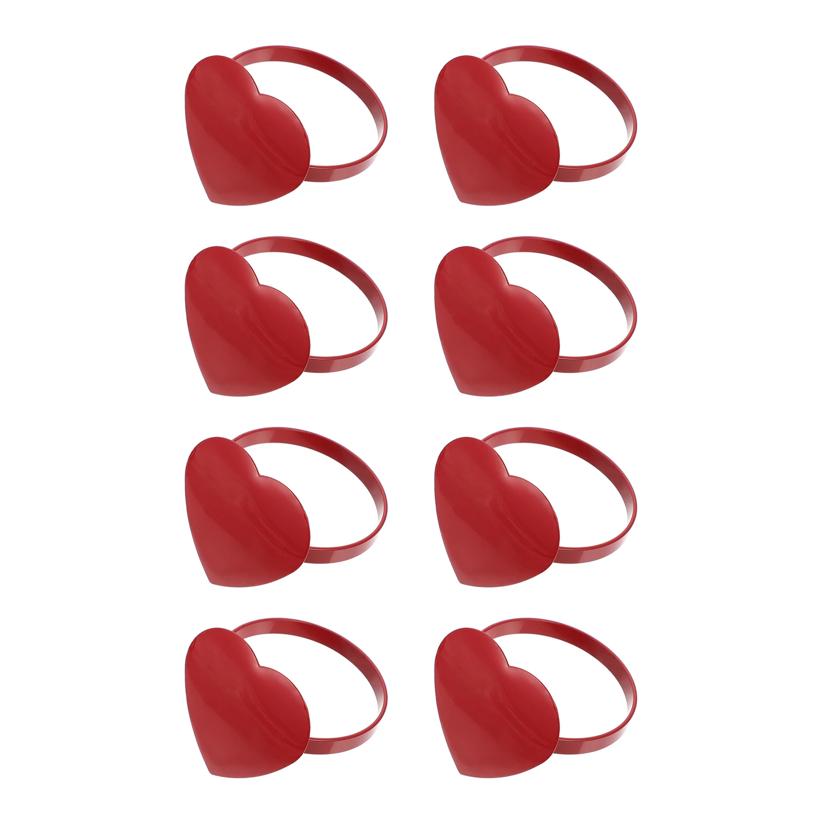 

8pcs Heart Napkin Rings Metal Buckles Red Valentine Tableware Accessories for Napkin Rings Wedding Dinner Gifts
