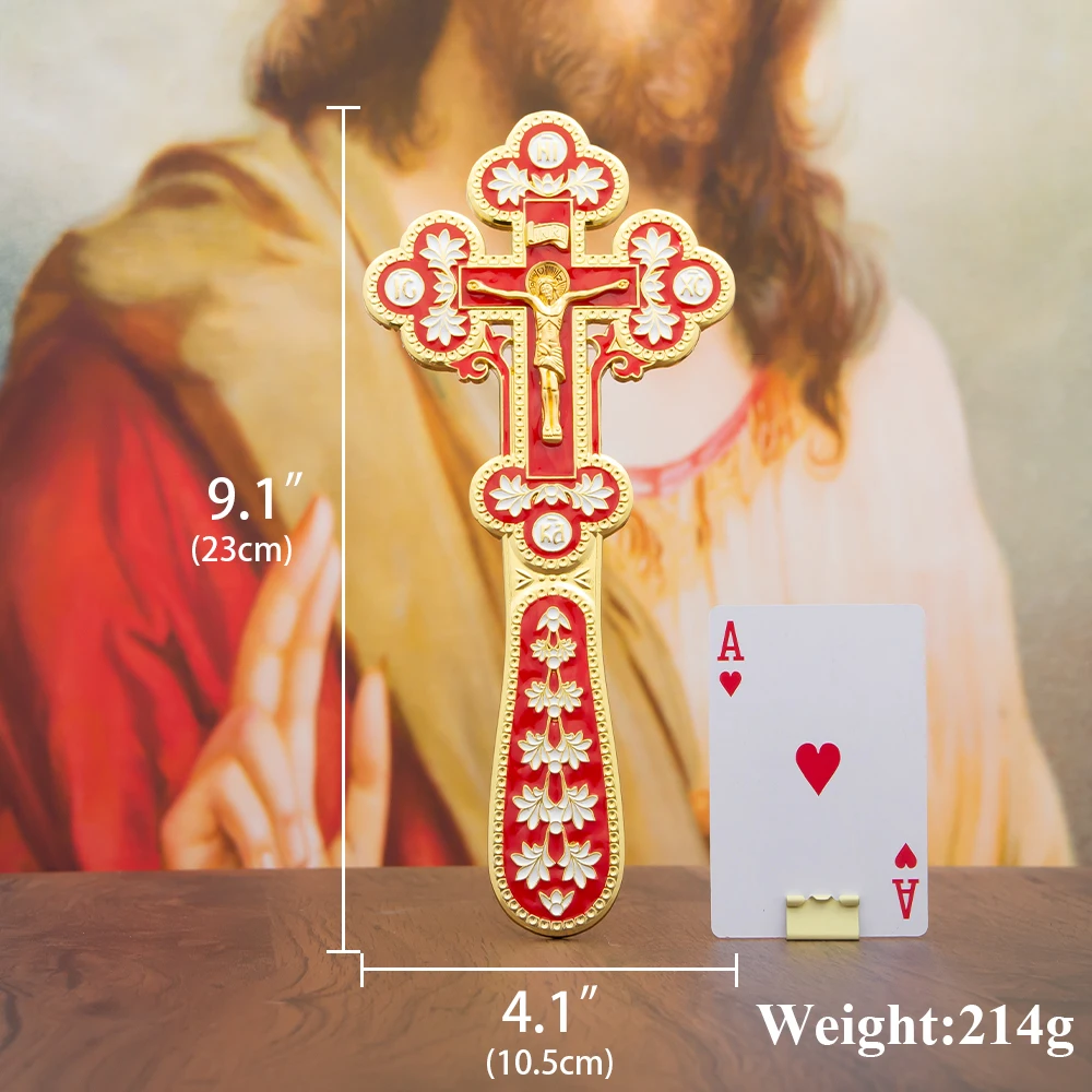 New 2026 Christian Orthodox Church Ceremony Jesus Cross Family Prayer Alloy Portable Handheld Cross