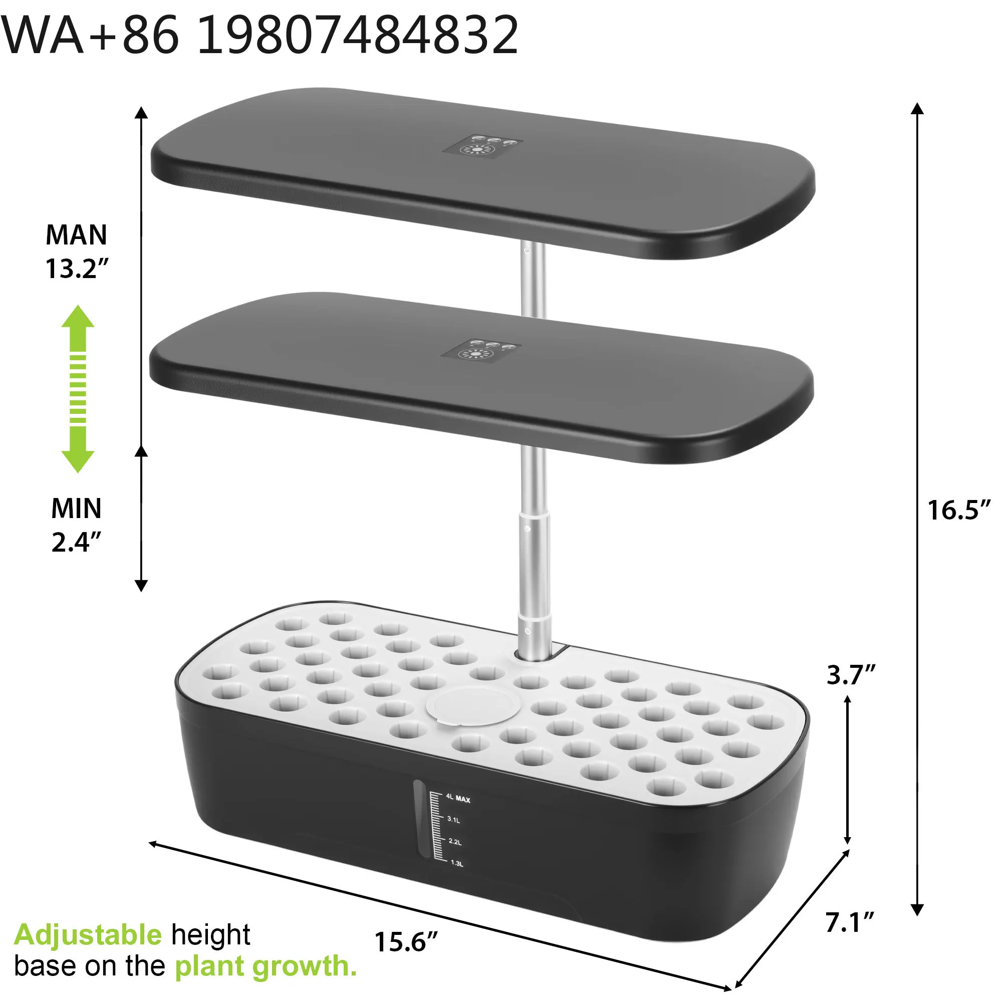 Custom 52-hole Touch Display Electronic Soilless Cultivation Container  Kitchen Indoor Balcony Herb Flower Hydroponic Growing
