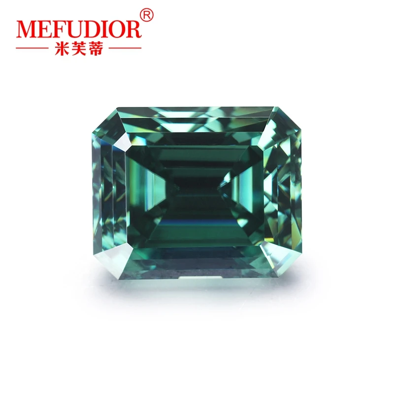 Moissanite Emerald Cut 1ct-10ct D Color VVS1 Gemstone Green Colour Stone Pass Diamond Tester With GRA Certified Jewelry Making