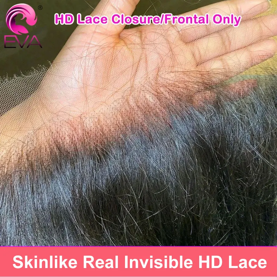 

Невидимые HD-тюрбаны Eva Hair Skinlike Real Lace Melt Skins 13x4/13x6, 100% натуральные человеческие волосы, HD-тюрбаны 5x5/6x6/9x6