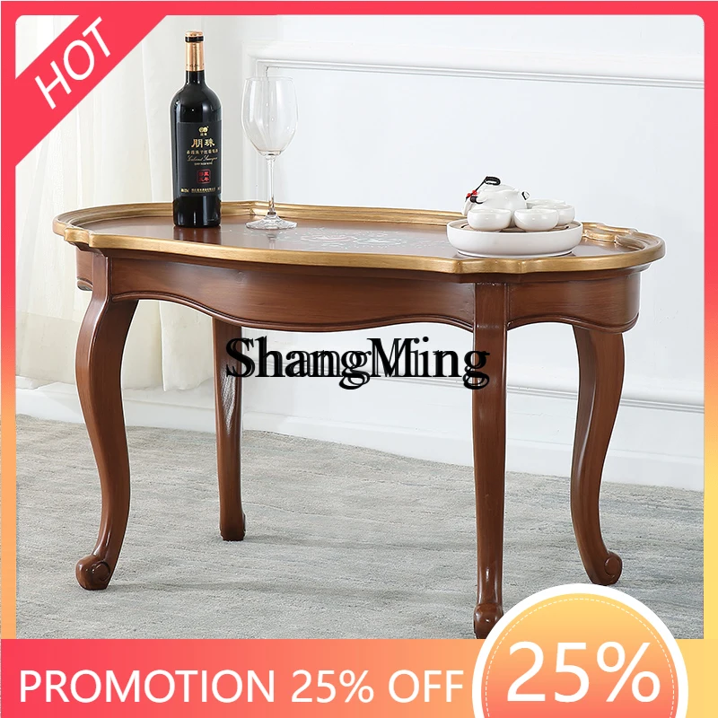 

CL apartment living room casual coffee table Mediterranean retro painted coffee table