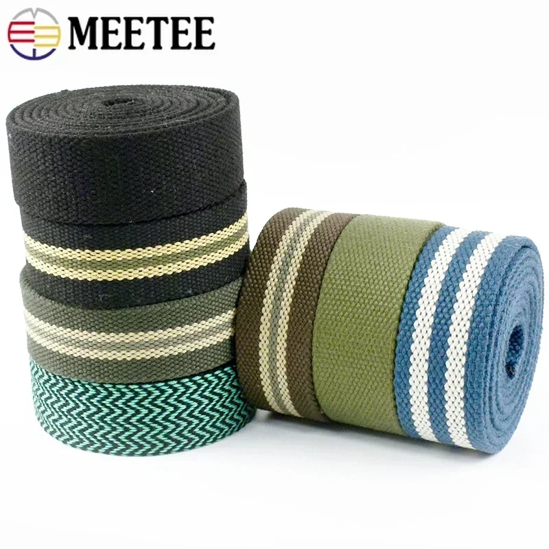 1/2/3Meter 38Mm 3.5Mm Dik Katoen Banden Voor Riem Handtas Lint Rugzak Band Band Bagage Diy Tas Naai Accessoires