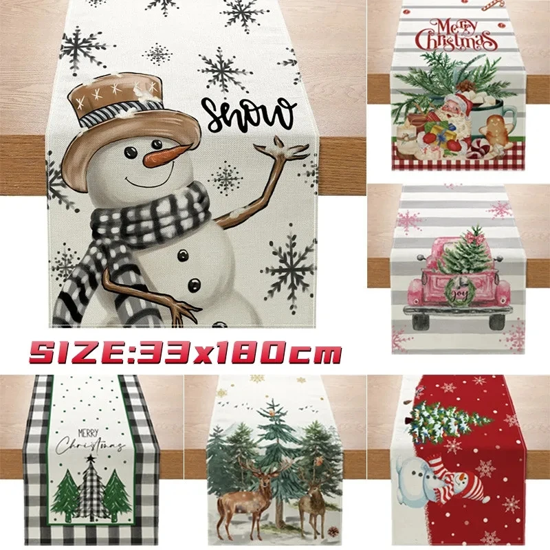 

Christmas Snowflakes Gnome Linen Table Runners Dresser Scarves Table Decor Farmhouse Dining Table Runners Christmas Decoration