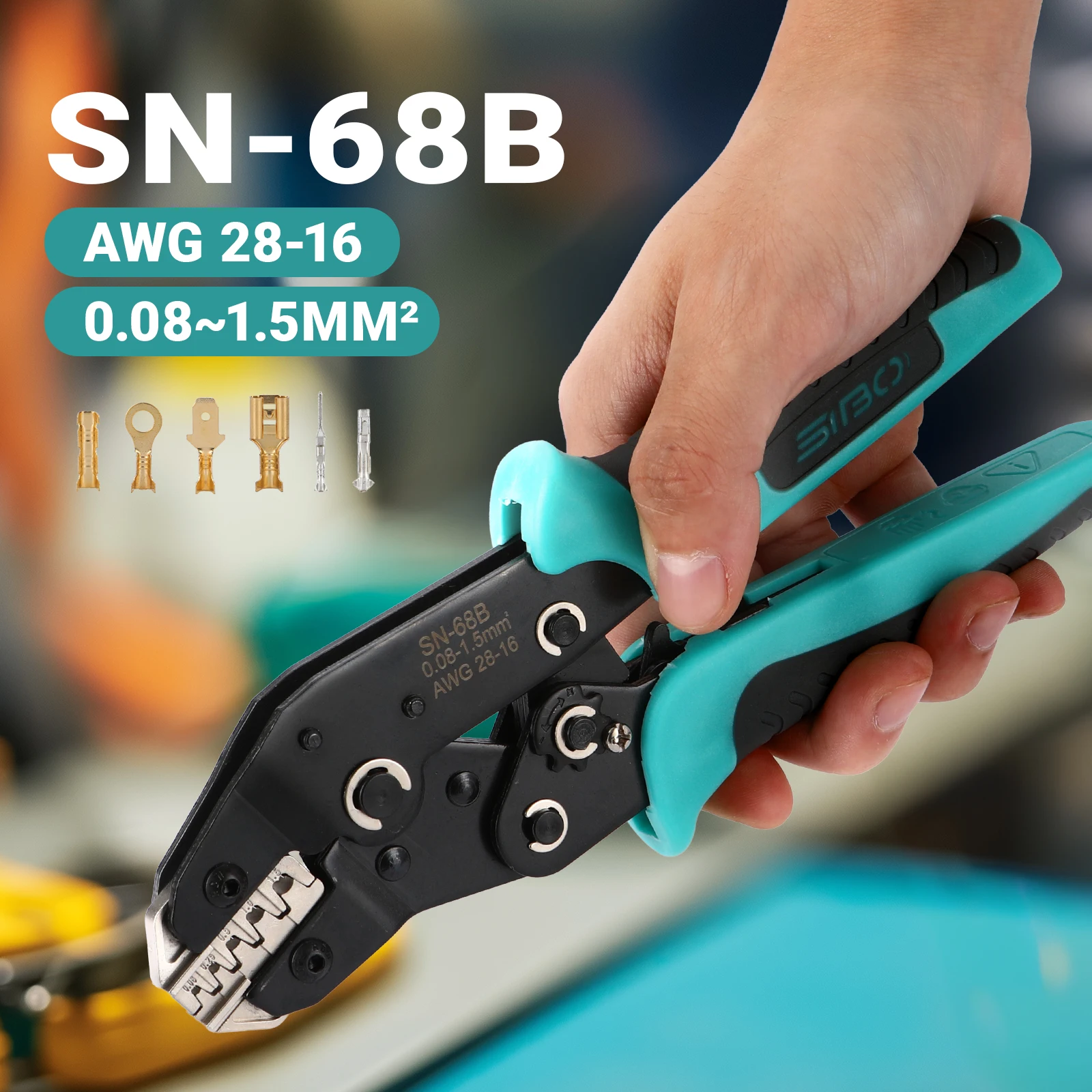 Non insulated Open Barrel Terminals Connectors Electrical Crimping Tools Pliers For Dupont JST TE Molex PCIE SATA Crimper SN-68B