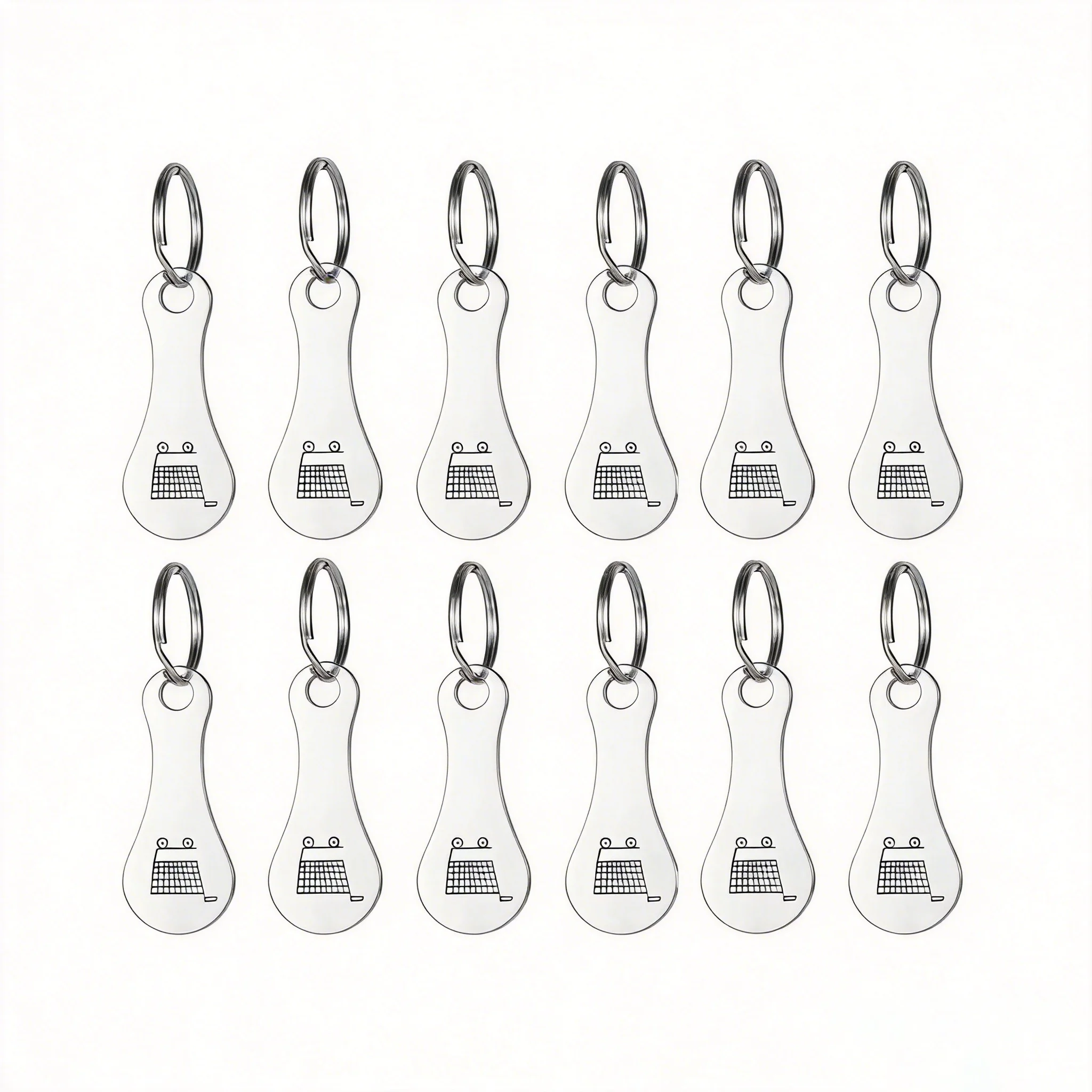 3/6PCS Metal Shopping Cart Tokens Trolley Token Key Ring Decorative Keychain Multipurpose Shopping Portable For Home Outdoor image 3