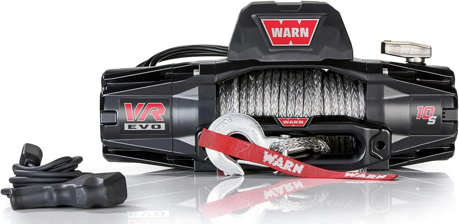 WARN 103253 VR EVO 10-S Electric 12V DC Winch with Synthetic Rope: 3/8\