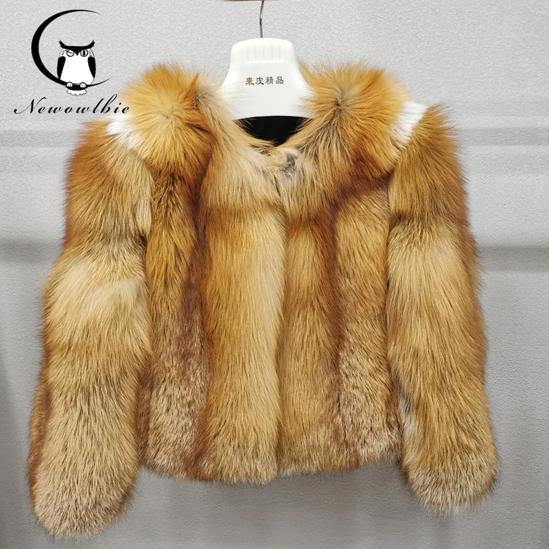 

Women's fashionable 100% natural fox fur jacket Whole fox skin winter warm high-quality real fur coat Highest quality