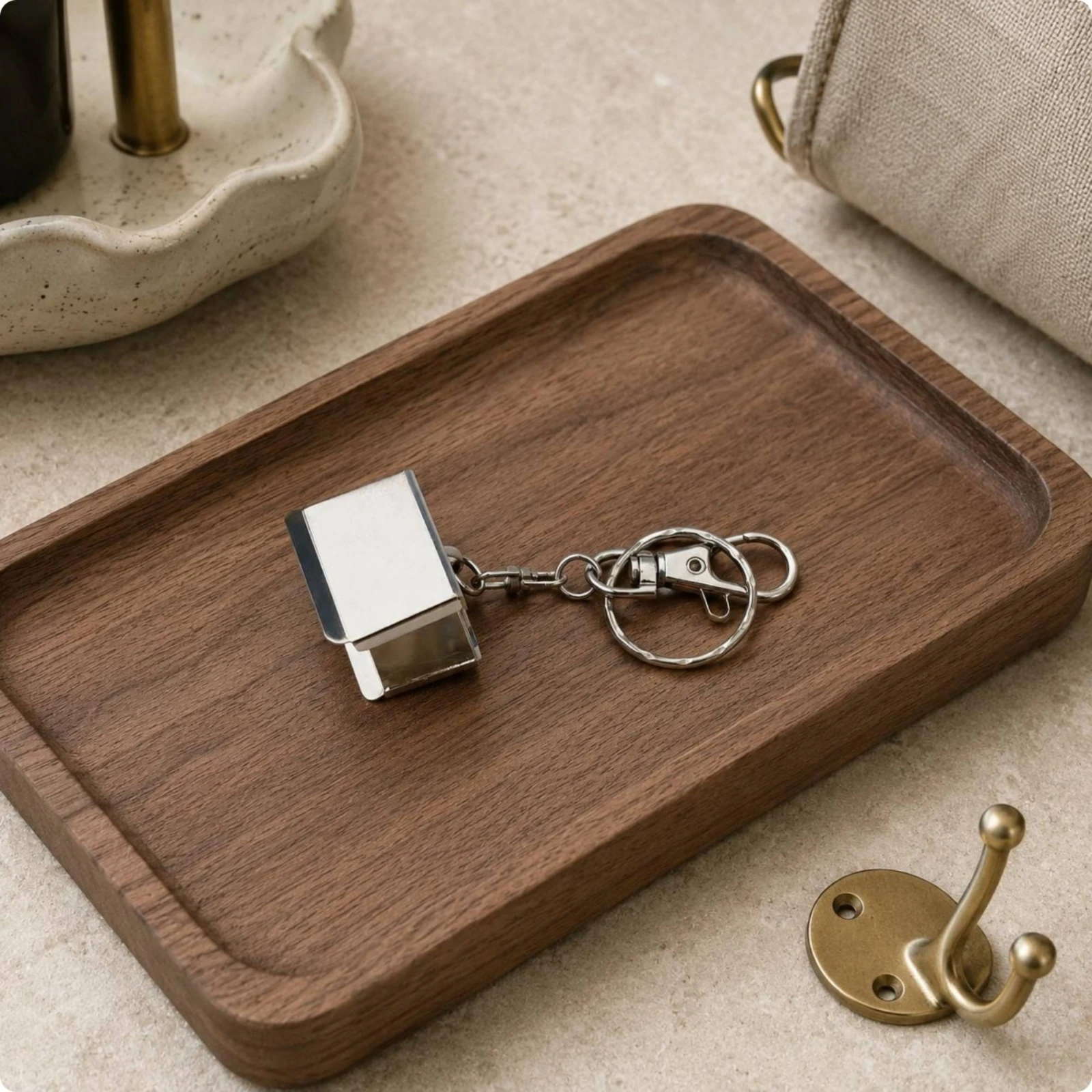 Folded Metal Key Holder Compact Spring Clasp Clasp Keychain Metal Keychain Portable Spring Clasp Claw Clasp Long-Lasting