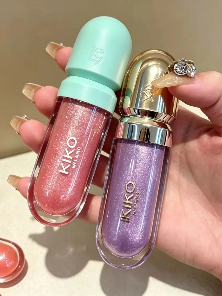 Kiko 3D Liquid Lip Glaze Transparent Lip Gloss Mirror Lipstick Nourishing Glossy Full Lips Not Fading Milk Tea Bean Paste Makeup