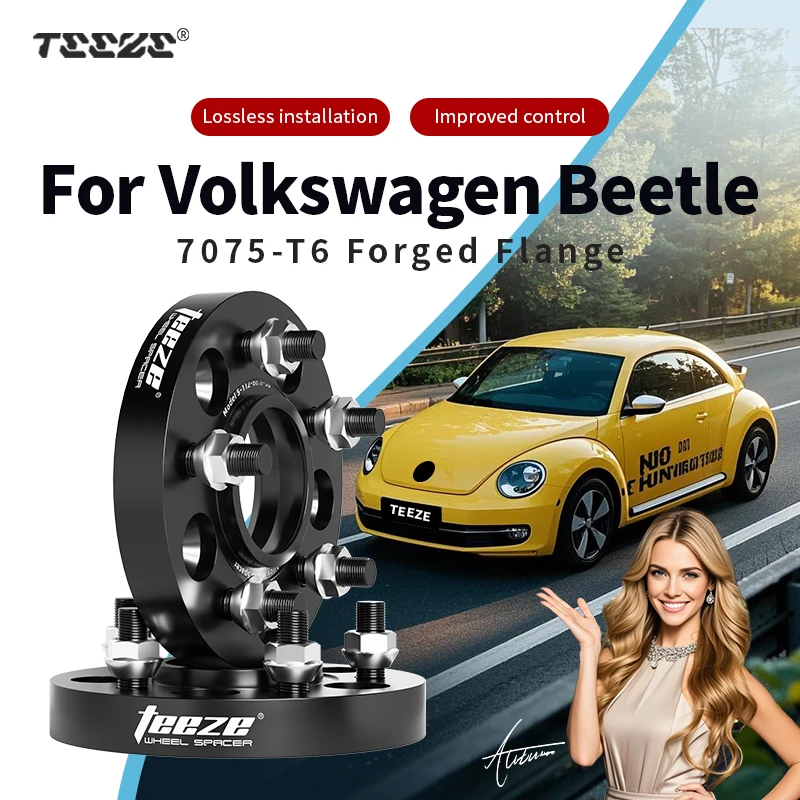 

Teeze 2/4 шт. 5x112 57,1 мм M14x1,5 ступица центральная черная кованая прокладка для колеса для VW Beetle 2011-2025 фланцевая пластина 15/20/25/30 мм