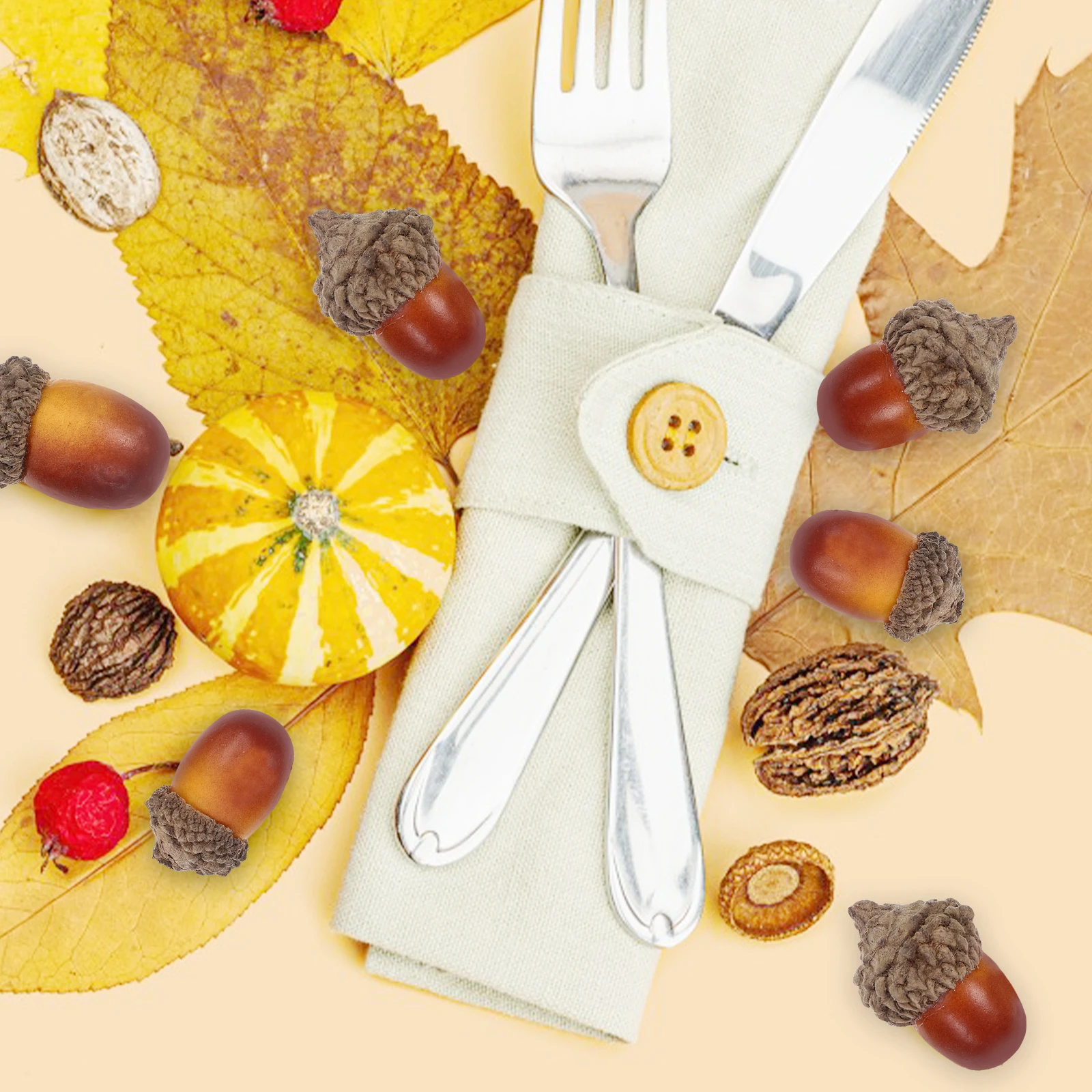 

PLAFOPE 60pcs Realistic Fake Acorns Decor for Craft Ornament Supplies Models